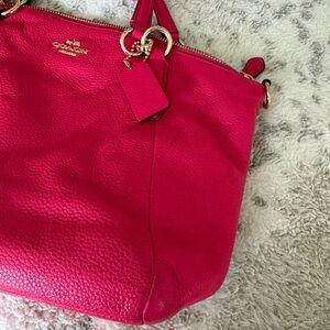 Coach Fuchsia Leather Shoulder Bag